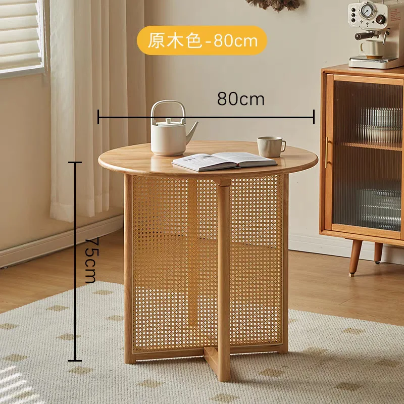 Simple style solid wood household furniture restaurant ash wood rattan dining table