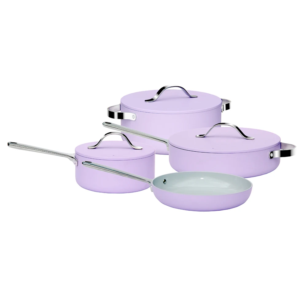 Durable scratch Coocking Ware Pot Set Beautiful Cookware With  Flat Aluminum Lid