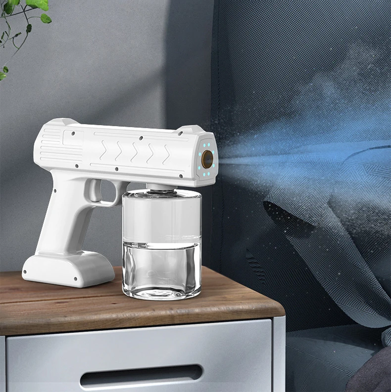 New XD-12 disinfection atomizing spray gun Portable USB charging handheld wireless blue light disinfection atomization sprayer