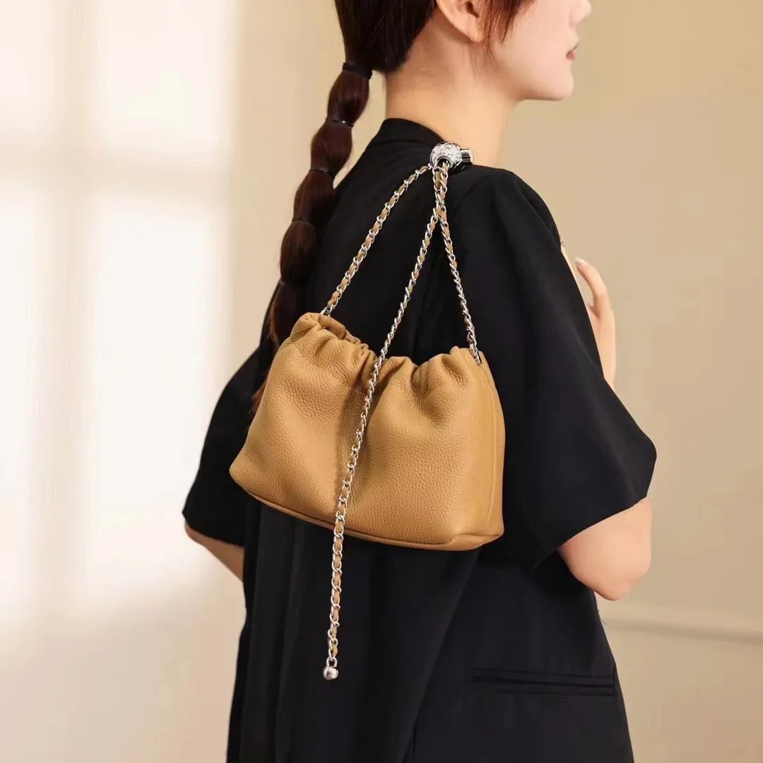 Wholesale Products Sling Messenger High Quality Genuine Leather Ladies Purse And Handbags Luxury Chain Shoulder Bags For Women