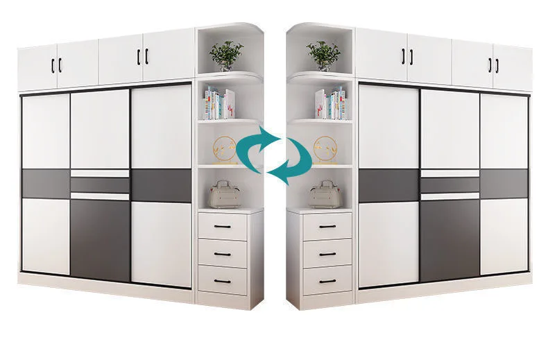 Wardrobe household modern simple small apartment bedroom assembly economy solid wood wardrobe Light luxury storage