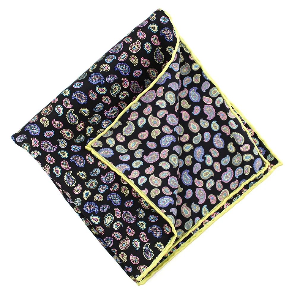 China Wholesale Women Girls Bag Bandanas Hair Wrap Custom Printing 100% Silk Crepe Satin Small 53CM Paisley Square Scarf