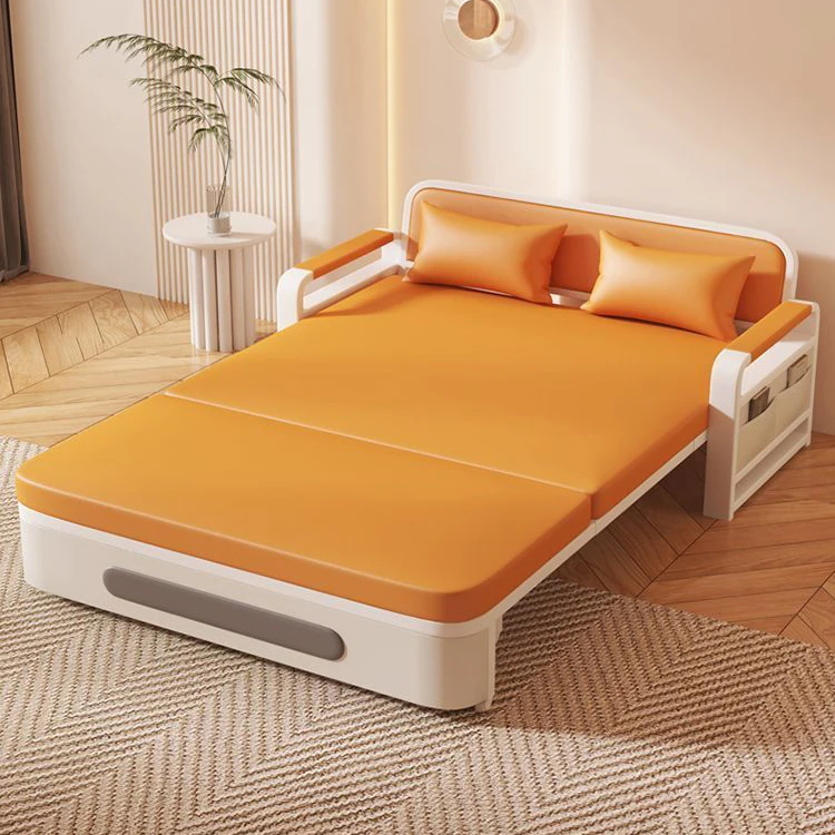 Modern Furniture Customization Small Living Room Sofa Metal Frame Mini Soft Sofa Apartment Public Room Folding Storage Sofa Bed