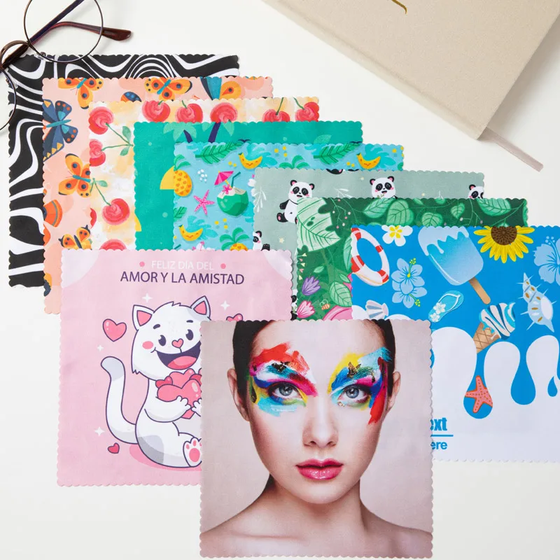Microfiber Glasses Sunglasses Eyeglasses Cleaning Cloth With Logo Custom Print Digital Printed Glasses Cleaning Cloth