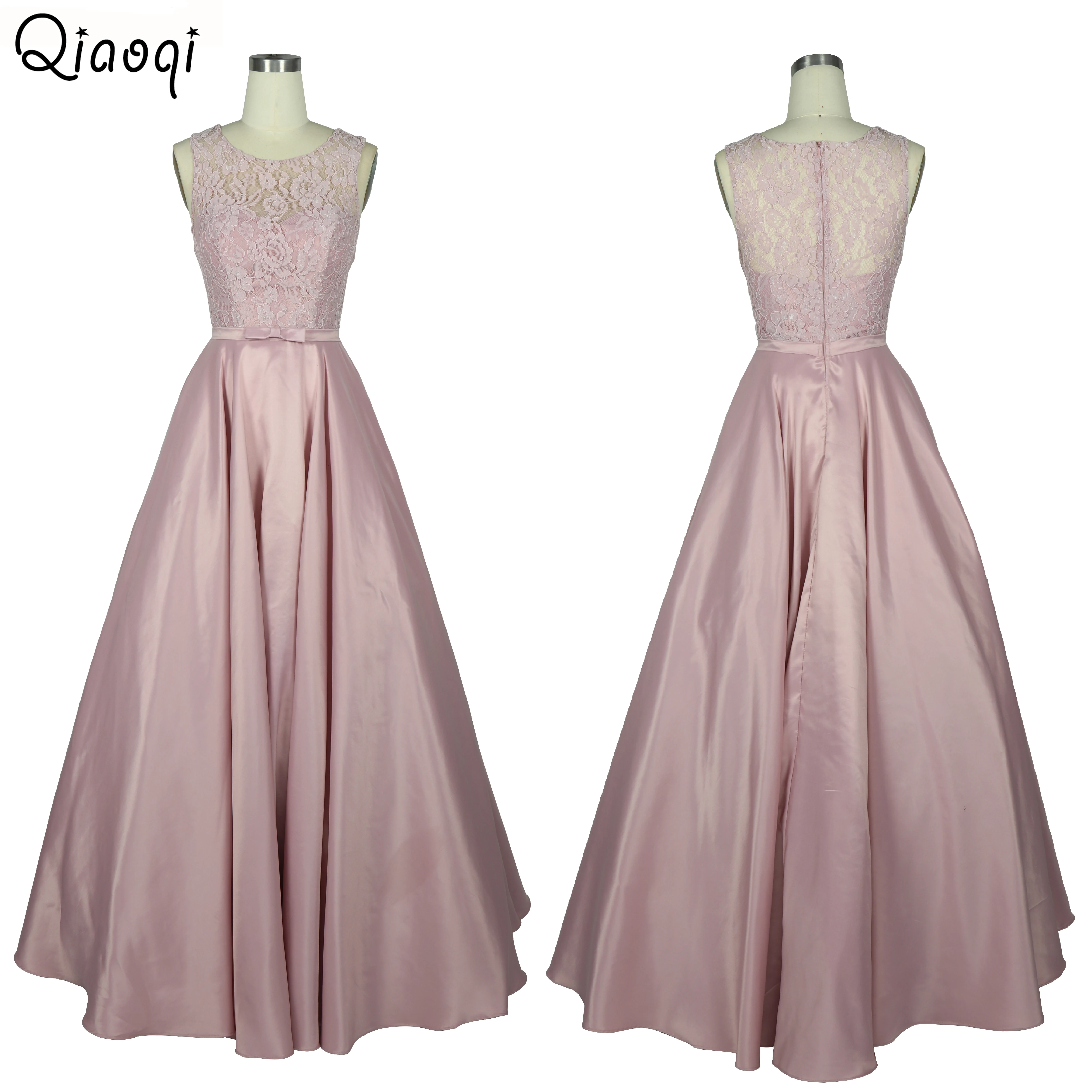 
 Элегантные кружевные Длинные вечерние платья без рукавов с бантом  