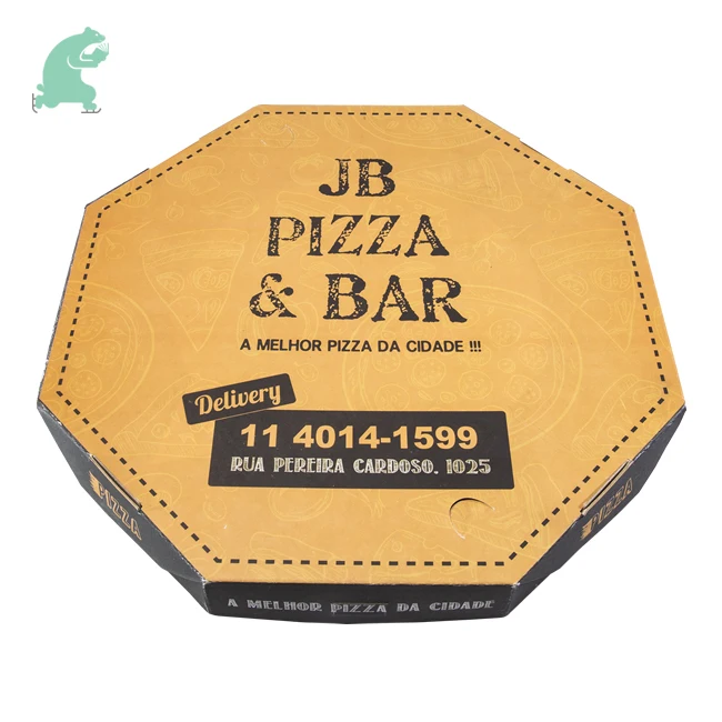 Free Logo Pattern Takeout Pizza Box Packaging Printing for Pizza Corrugated Board Square Food & Beverage Packaging Single Wall