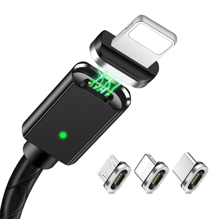 PNuo 1M/2M FLAT Embossing Magnetic 3 in 1 USB Charger Micro USB-C 3A Fast Charging Magnet Mobile Phone Data Cable