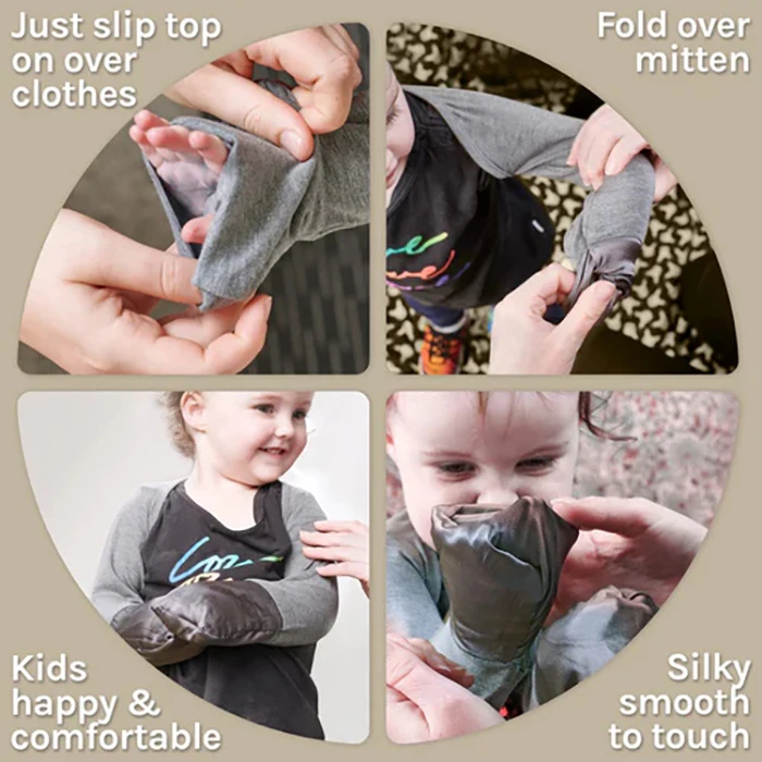 Customizable Baby Bamboo Bubby Eczema Anti-Scratch Mitten Sleeve Stay-On for Comfort & Relief