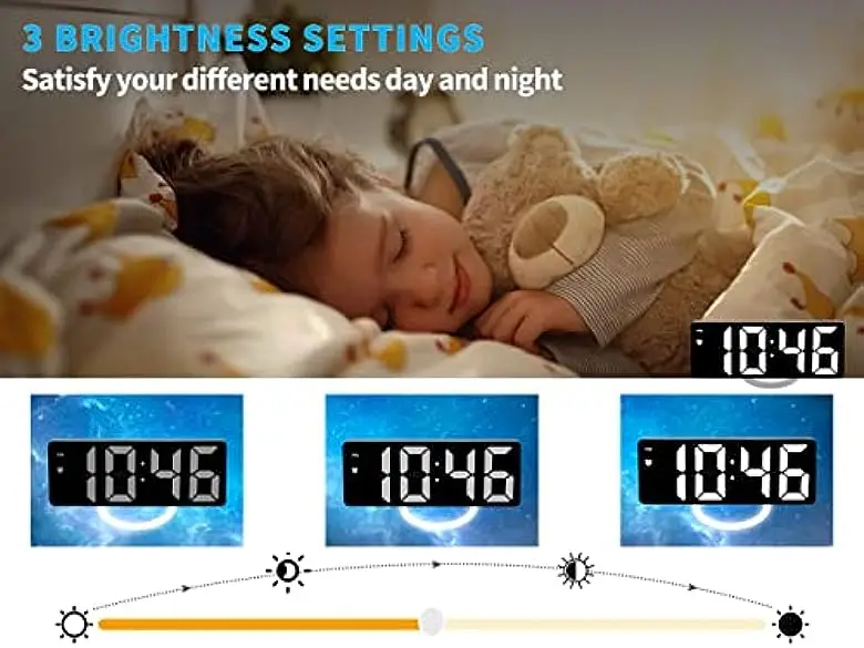 Custom Digital Alarm Clock Led Wireless Music Speaker Wake up Night Light Smart Alarms Clocks Lights Bedside Table Lamp for Kids