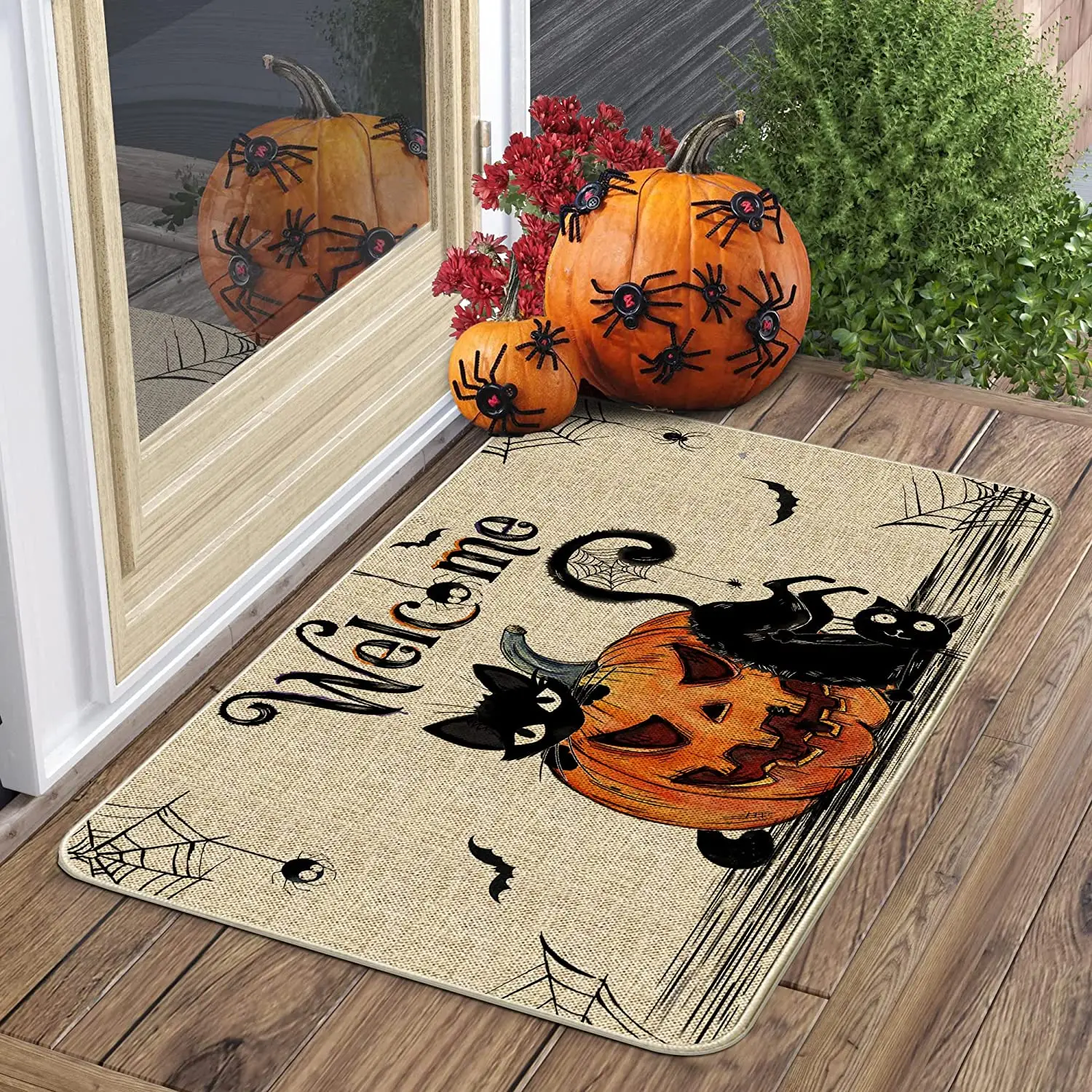 CF Christmas Festival print mat Rubber linen outdoor personalized door mat