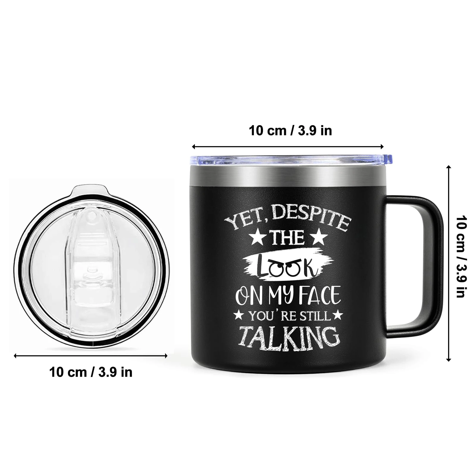 Custom Logo yeties Double Wall Tumbler Cup with handle Powder Coated 14oz stainless steel vacuum insulated coffee mugs with lid