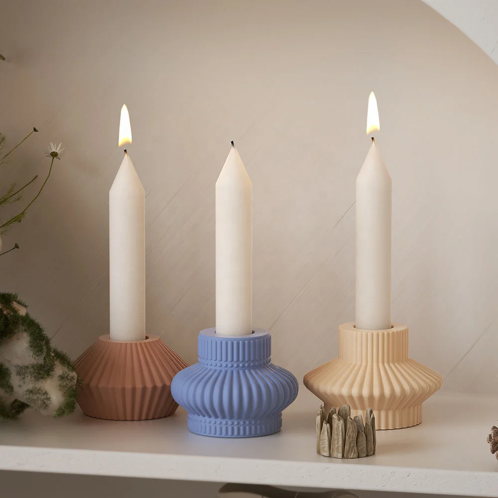 DLR1343 оптовая продажа с фабрики diy геометрический полосатый фонарь моделирование тонкий подсвечник гипсовый орнамент силиконовая форма