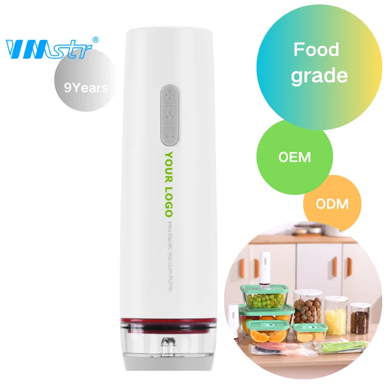 VMSTR Ручной беспроводной пищевой вакуумный упаковщик с 10 вакуумными пакетами на молнии для контейнеров