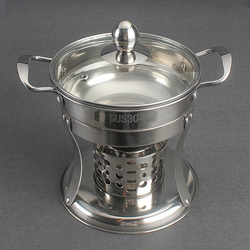 Multi-purpose Stainless Steel Alcohol Stove Small hotpot set Food Grade Metal Chafing Dish