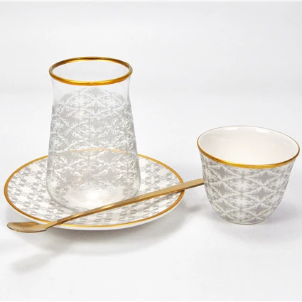 Горячая Распродажа, новый дизайн, керамическая кофейная чашка в арабском стиле, комплект блюдец, чашка Cawa, стеклянная чашка, набор блюдец