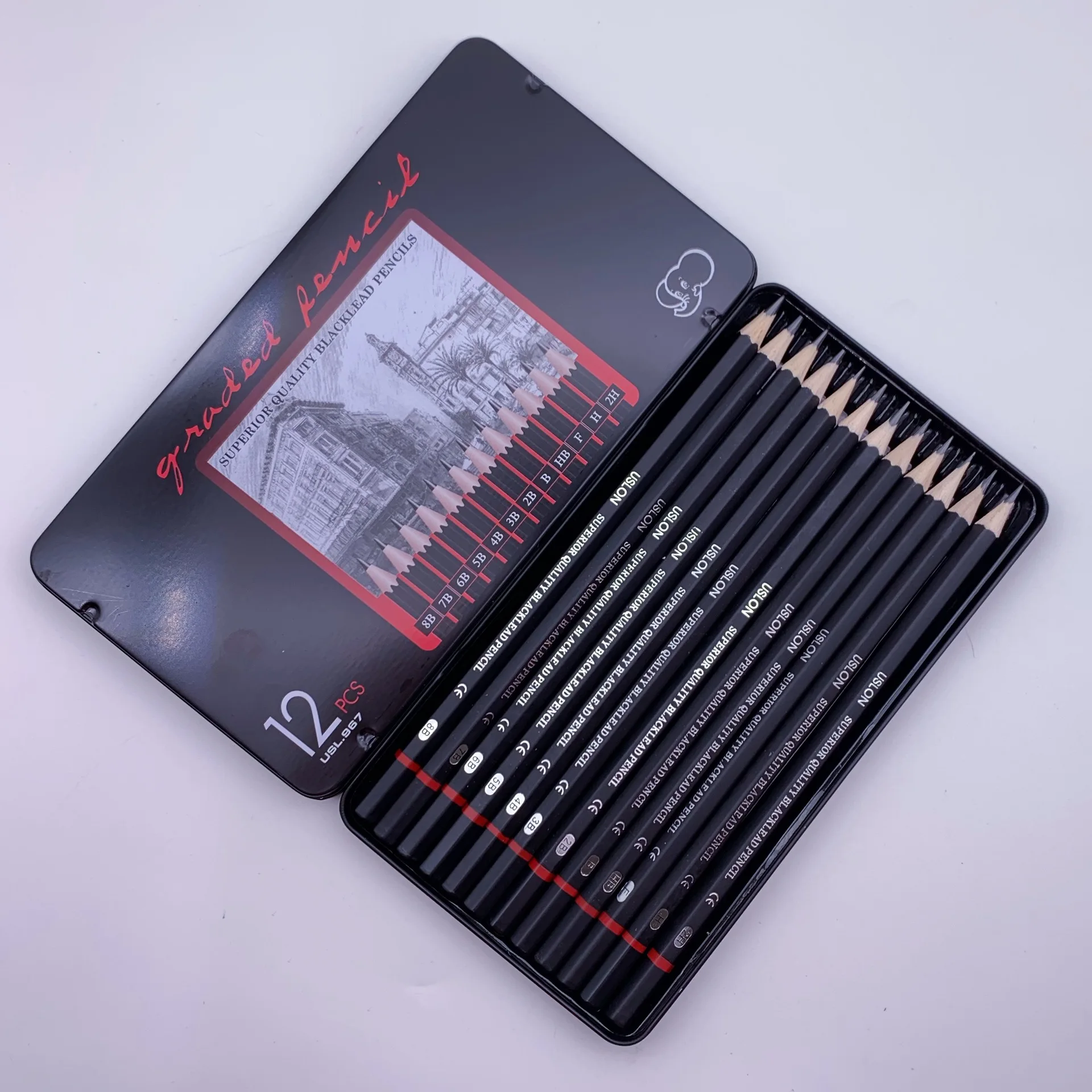 Заводская поставка карандаш для рисования Artline F H B с металлической коробкой