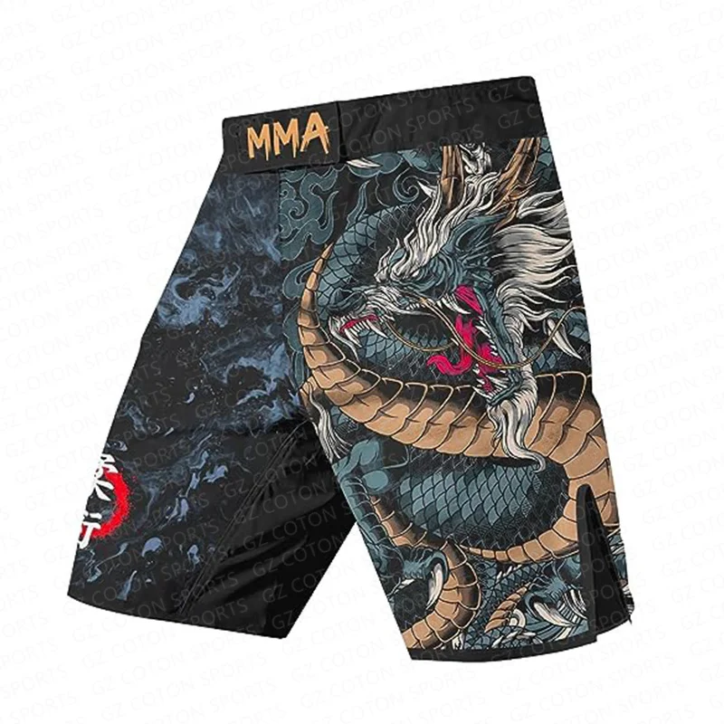 OEM sublimation embroidery 4 way stretch Activewear Polyester Spandex MMA Shorts Men Jiu Jitsu Shorts for Men