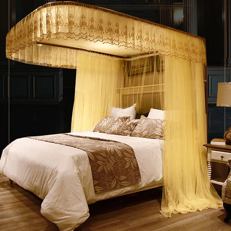 Раздвижная дверь высокого качества, квадратная Складная двойная кровать размера King/Queen, роскошная противомоскитная сетка для взрослых