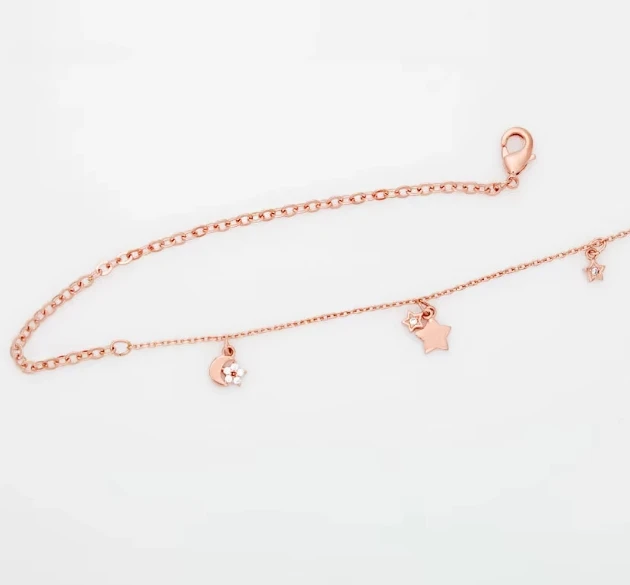 Fashion light luxury s925 sterling silver gold-plated star moon bracelet Female temperament all star moon hand jewelry