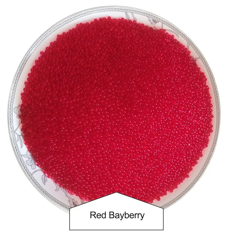 
Our factory made sour and sweet red bayberry smell with balanced tangy aftertaste flavor menthol capsule burst for tobacco beads 