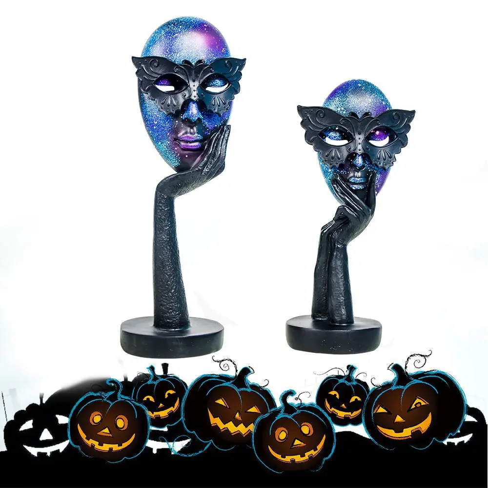 
New Resin Halloween Decoration Ghost Festival Dressing Ball Queen Face 
