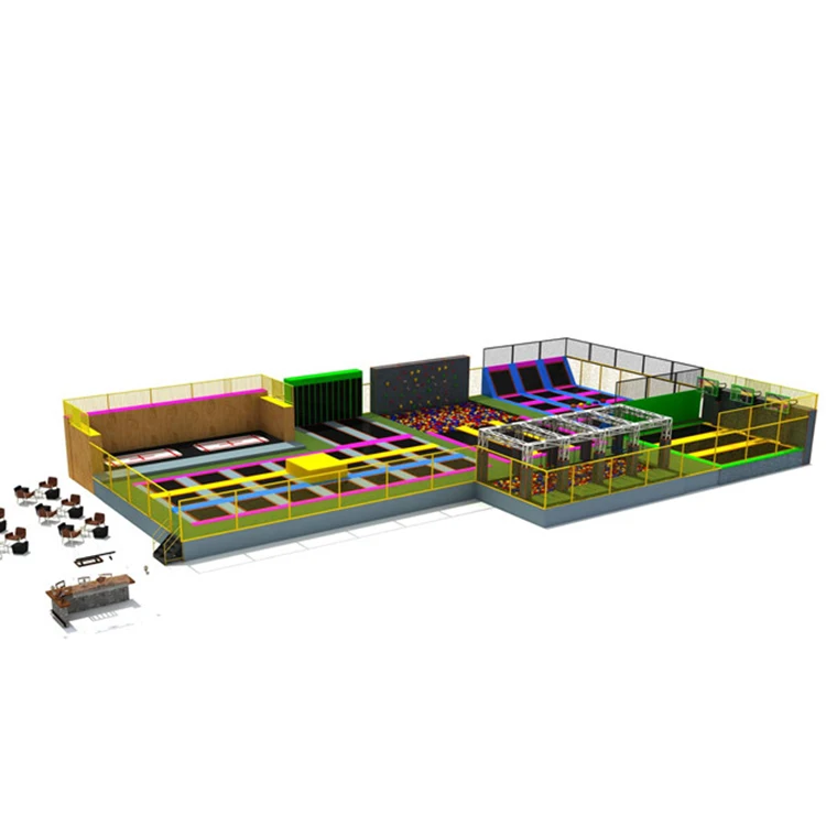 Commercial Kids Bungee Trampoline Park Children Wipe Out Trampoline Park Accessories Professional Jumping Platform For Sale