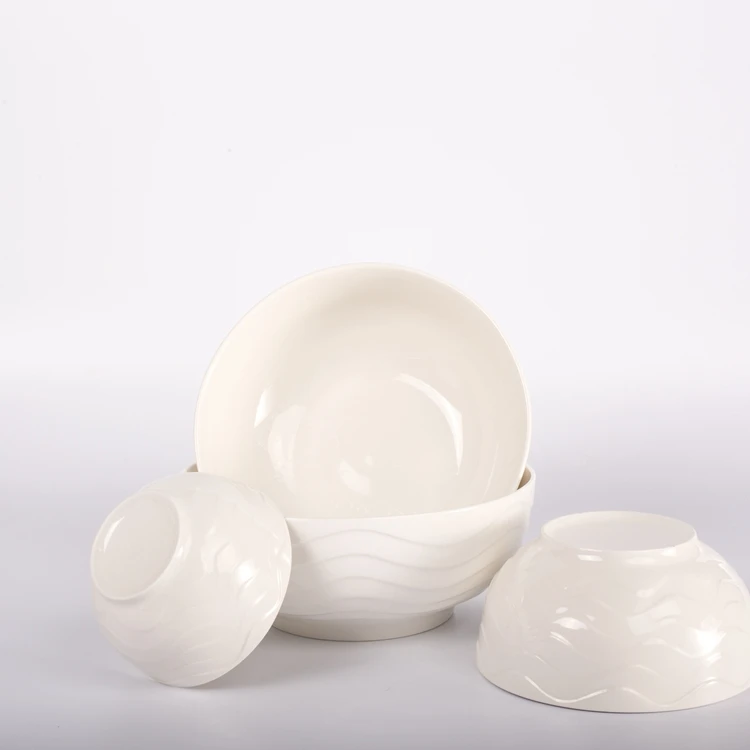Japanese Wave Crockery Round Shape Dishes And Plates Ceramics Glazed Dissolve Jade Ceramic Bowl