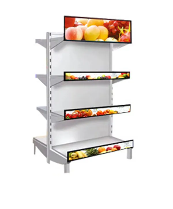 36.8inch Android Media Players Digital Shelf Signage Ultra Wide Stretched Bar LCD Display For Supermarket Retail Store