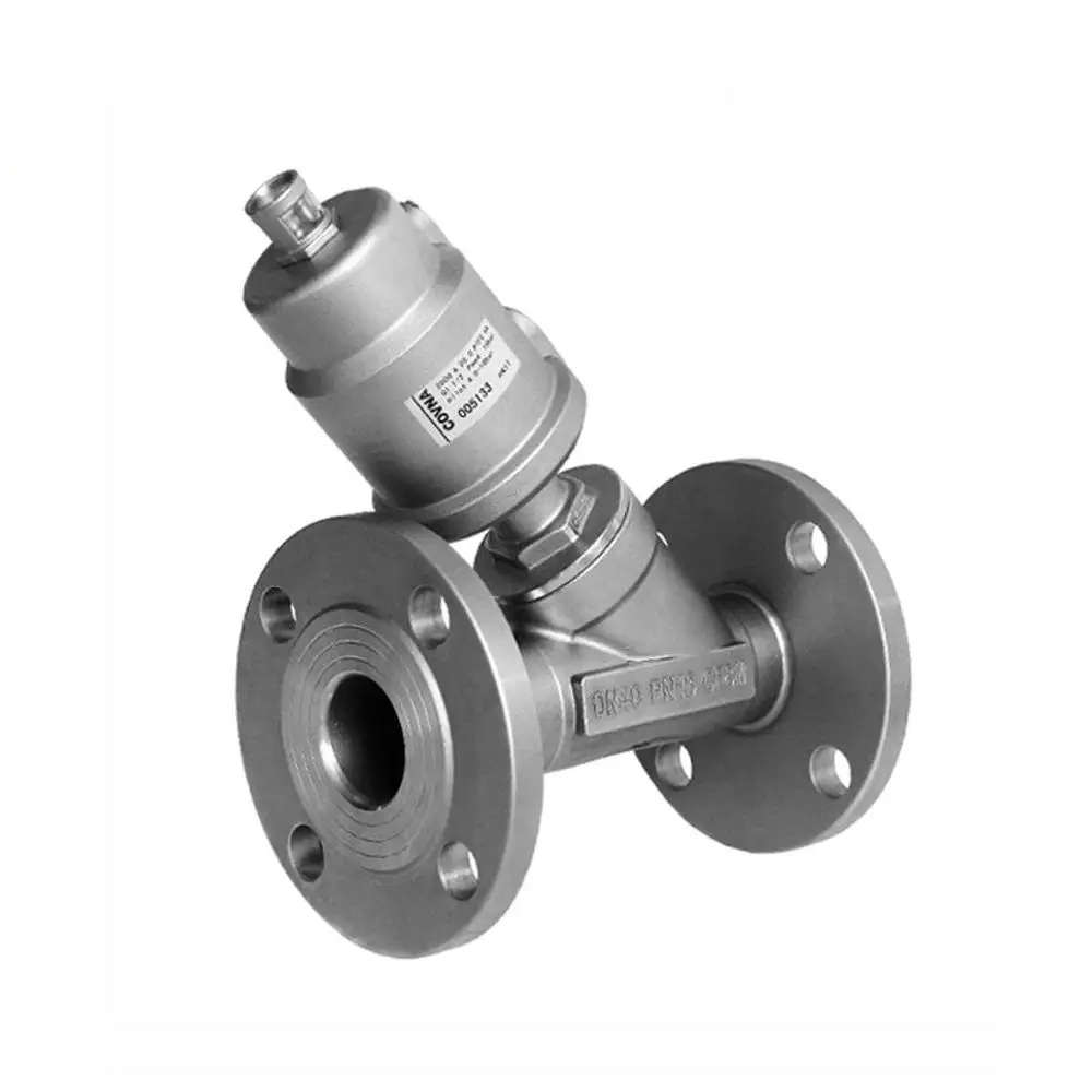 Steam Control Double Acting 1/2 inch SS Flanged Pneumatic Actuator Angle Seat Valve
