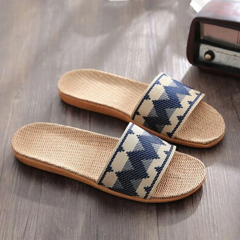 A word flip flops light weight home linen women casual flat summer slippers for ladies