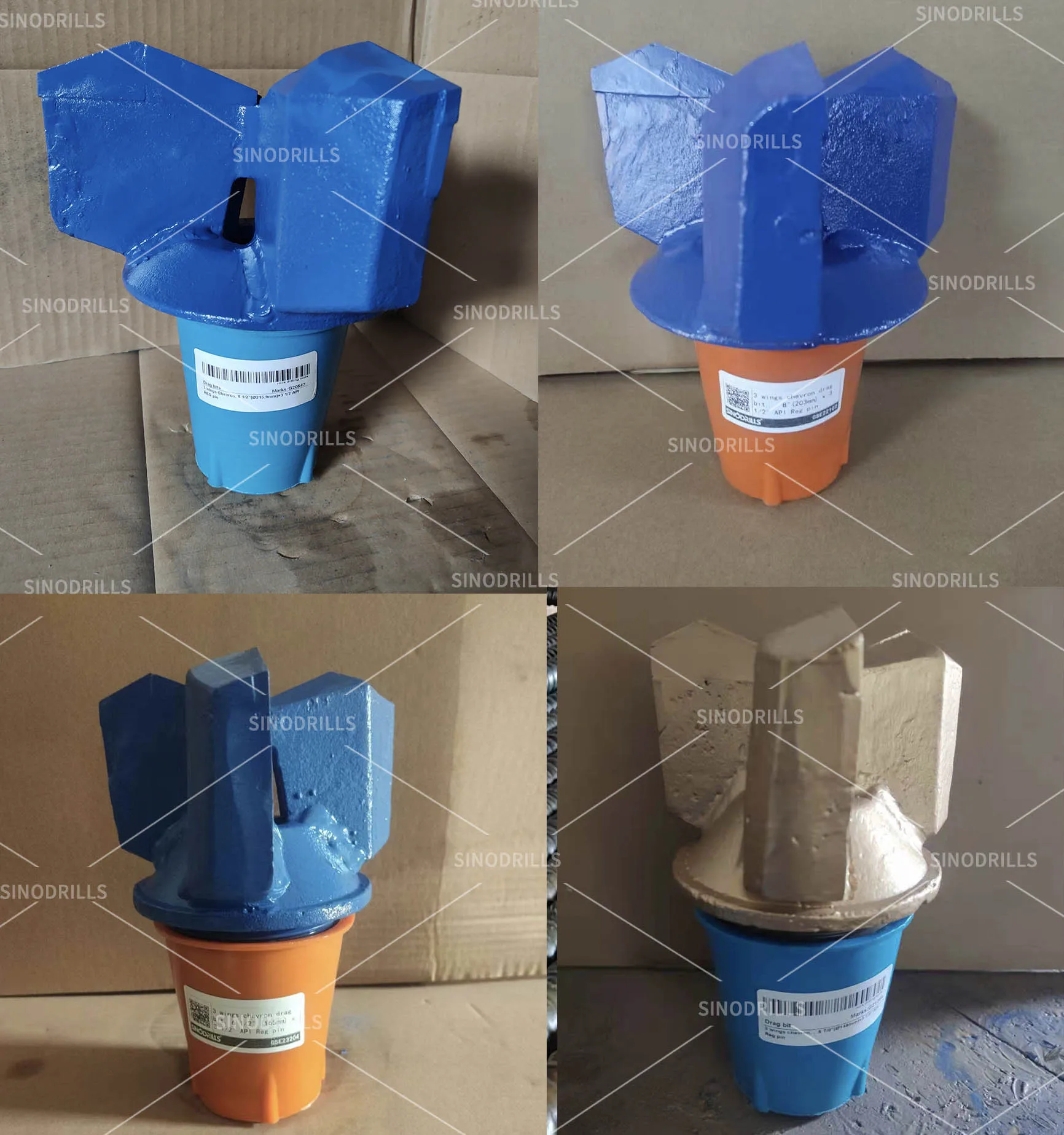 PDC Water Well Drilling Bits  9' Step Drag Bit with 4 Blades 229mm x 3 1/2' API REG Pin