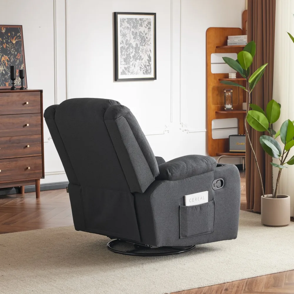 Sans Wholesale Black Fabric Single Recliner Sofa Rocking Chair Sedia Reclinabile