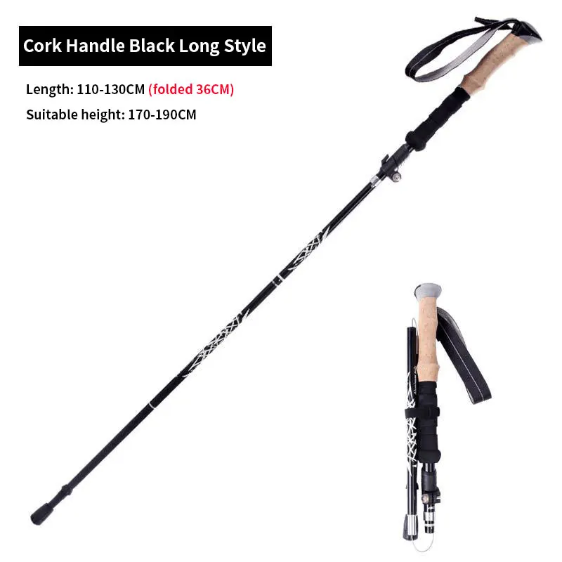 Adjustable Hiking Stick Aluminum Alloy Hiking Pole Alpenstock Three Section Trekking Pole For Mountain Climbing Outdoor Hiking