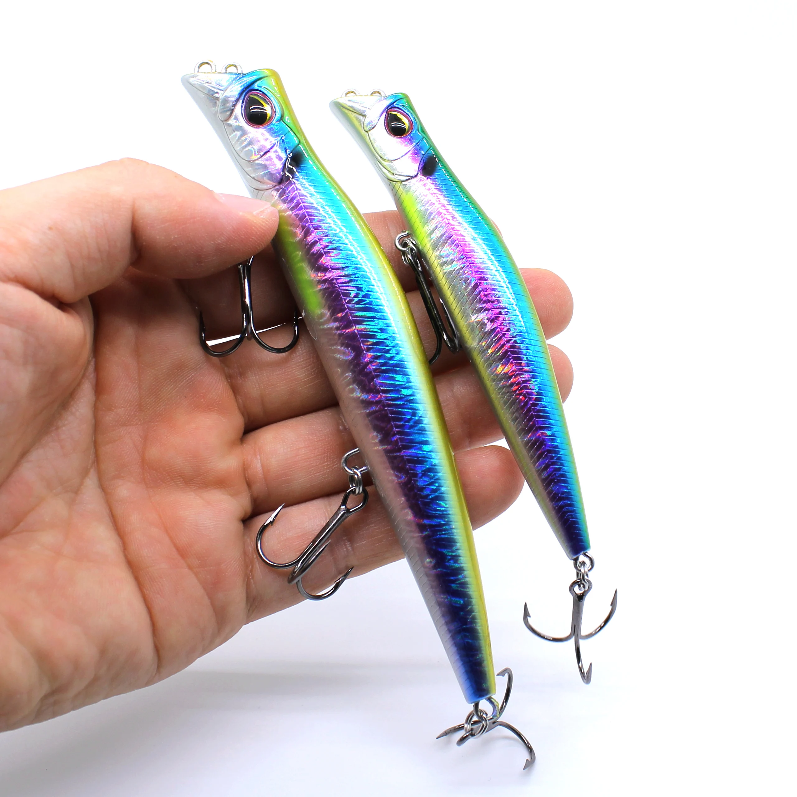 AOCLU Shallow Diver 130mm 17.5g Rattle Hard Bait 1PC Wire Through For Saltwater Sea Bass Lure Lipless Minnow