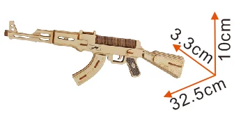 Puzzle Gun Diy Assemble Toy Model Jigsaw Kids Brain Training Military Kits D Wooden Manufacturer Customized Wood BT Unisex Xinyu