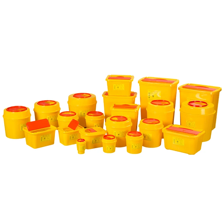 Plastic reusable sharps container 2 litre bin medical biohazard waste disposal sharps box