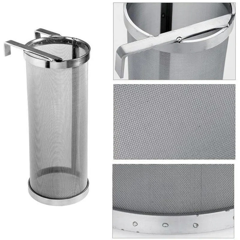 Large Capacity Custom Stainless Steel Basket Cartridge Custom Beer Filter With Hook