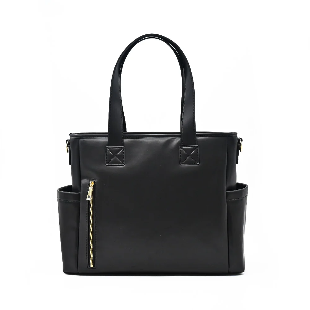 vegan leather 3 in 1 multifunctional fashionable baby bag for mom diaper tote bag organizer set for babies mother