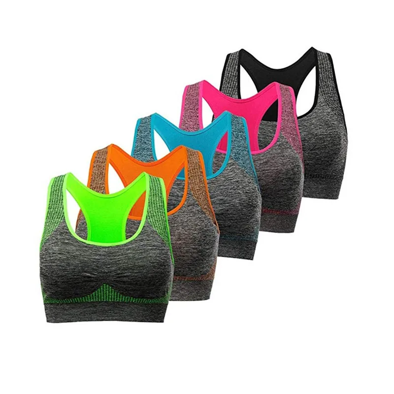 
Women Breathable Sexy Crop Top Padded Push Up Sport Bra Fitness Gym Yoga Top Bra 