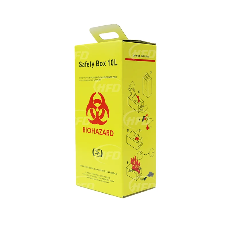 2023 New Design Wholesale 5L/7L/10L/15L/20L ISO 13485 Needle Disposal Sharps Box safety box