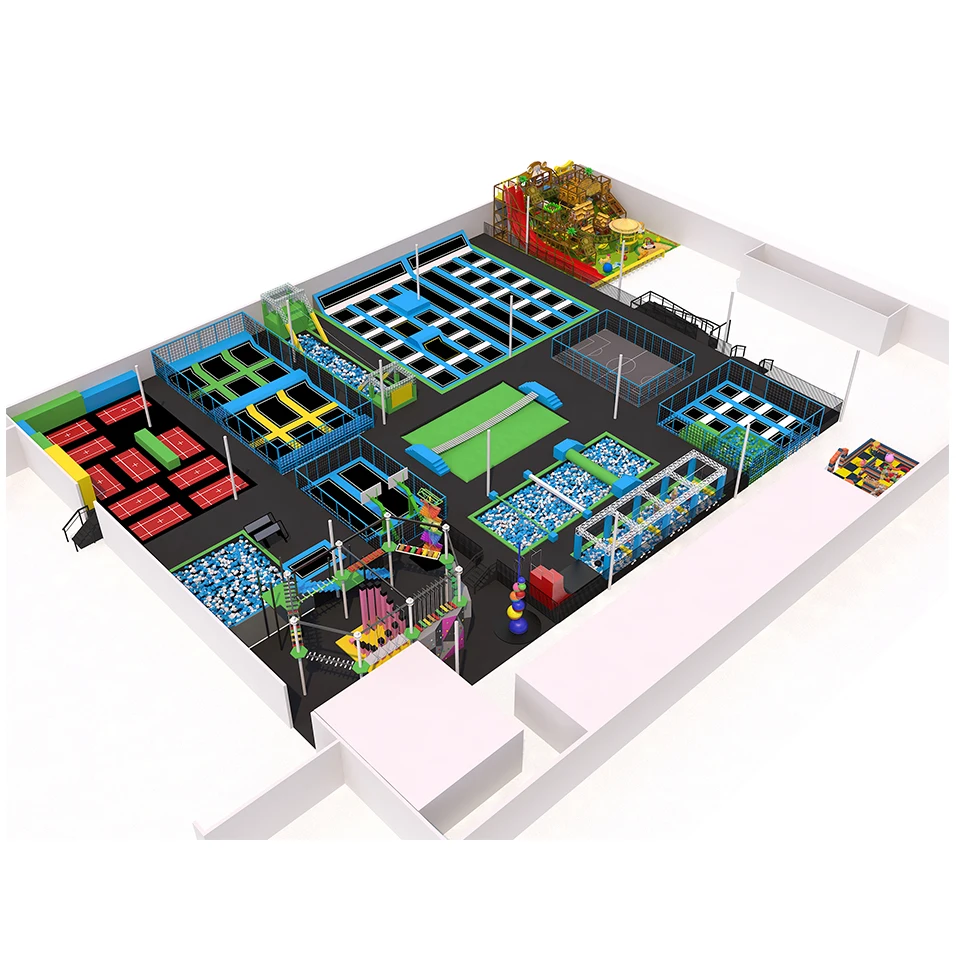 Free Design Indoor Trampoline Park Equipment with rope courses Spain trampoline park
