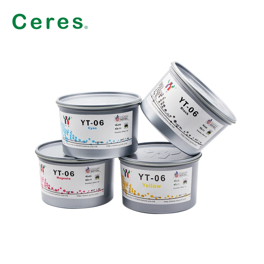Ceres YT-06 Offset Melamine Soy Ink For yellow cyan black magenta