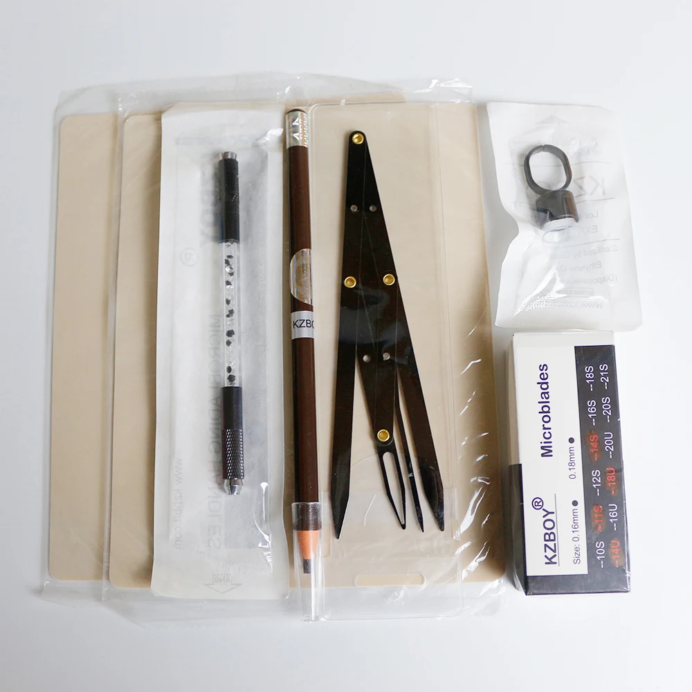 
KZBOY New High Quanlity Microblading Set Double Sided Latex Skin Microblading Kit for Beginner 