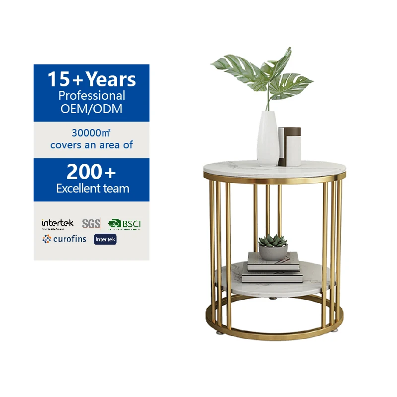 Wholesale Modern Nordic Wrought Iron Marble Coffee Table Round Durable Coffee Tables With Metal Legs