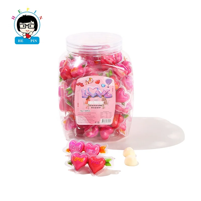 Halal Wholesale Cute Mini Heart Shape Soft Gummy Candy Fruit Flavor Gummi for Kids