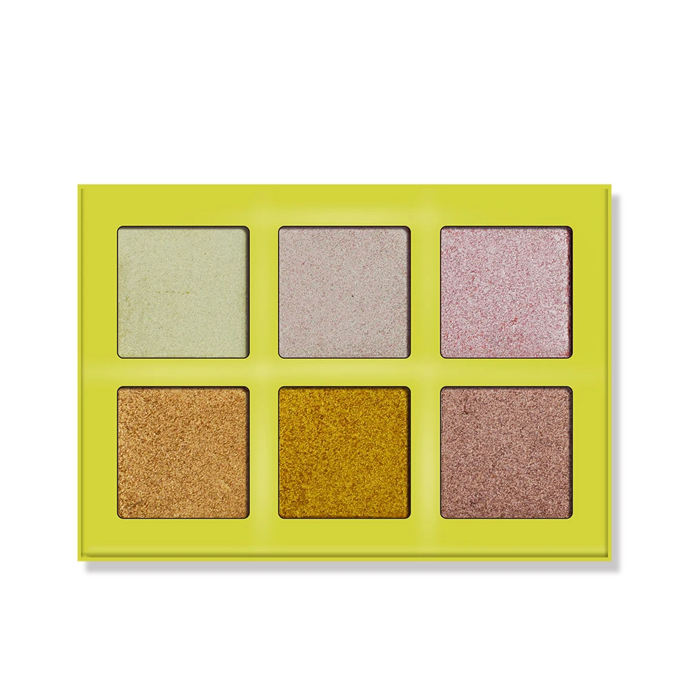 
Make Own Logo Pack Vegan Yellow Gold Color Custom Organic Face Pressed Dry Palette Cosmetics Highlighter Makeup Private Label 