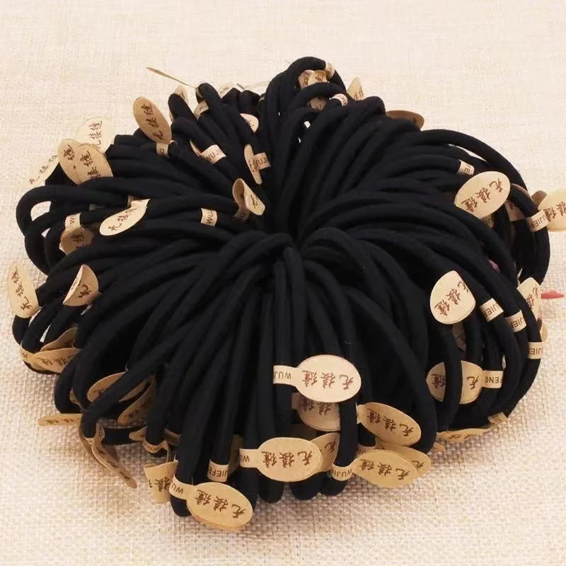 Thick black high elastic rubber bands. Seamless black durable rubber band wholesale