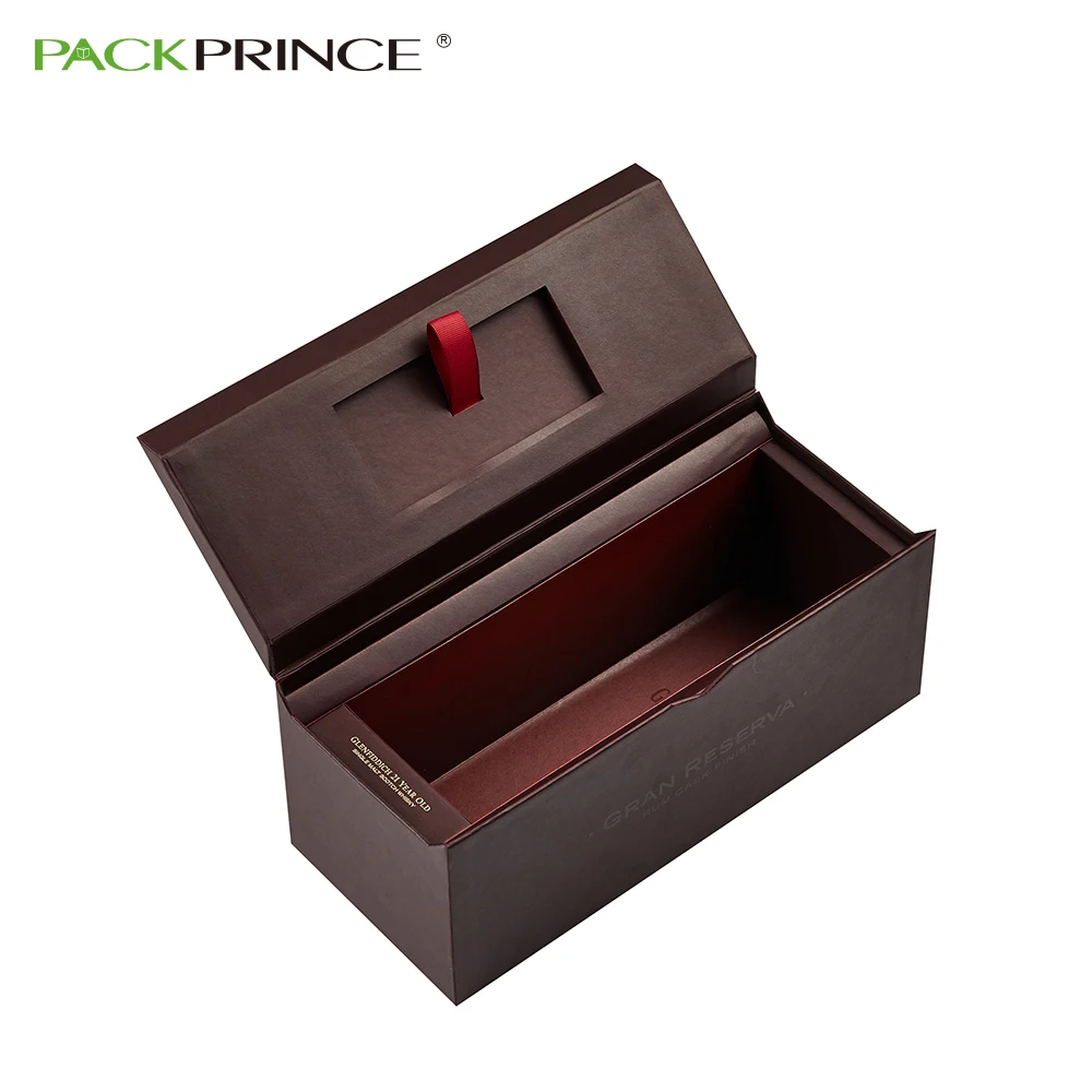 High-end Leather Material Chipboard Gift Box Champagne Sparkling Wine Package Boxes Flocking Eva Tray Protective