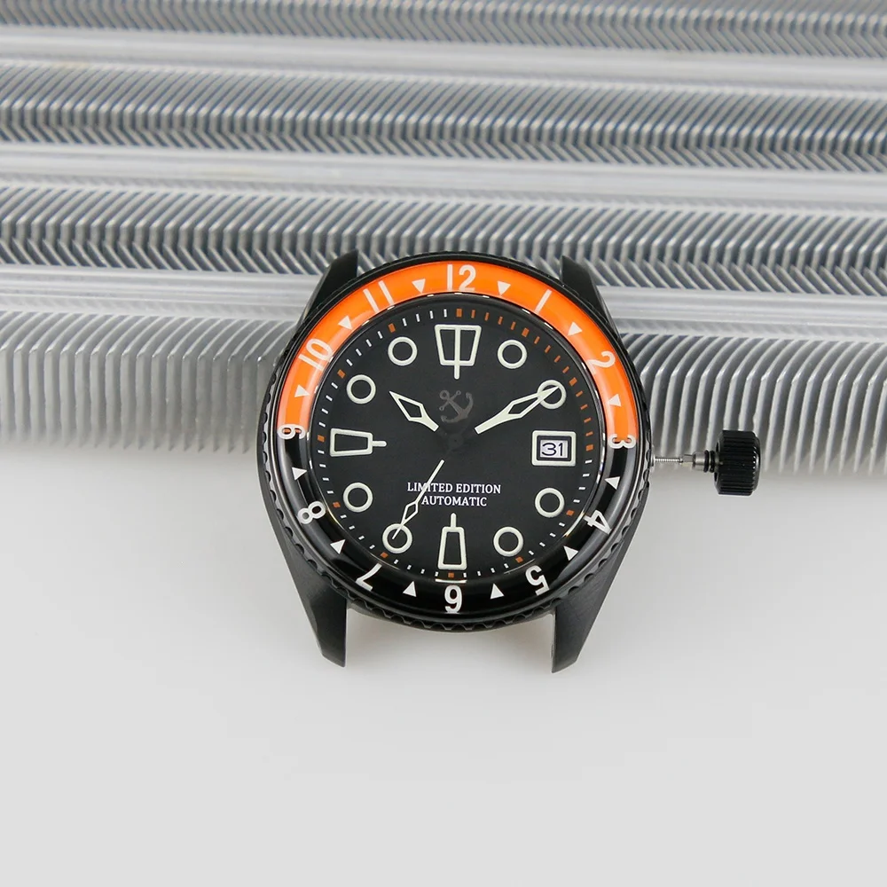 Newly 20ATM  007  3H Clock Fit NH35 Movement Swiss Super Luminous With Sapphire Glass Diving  Wrist Watch Case