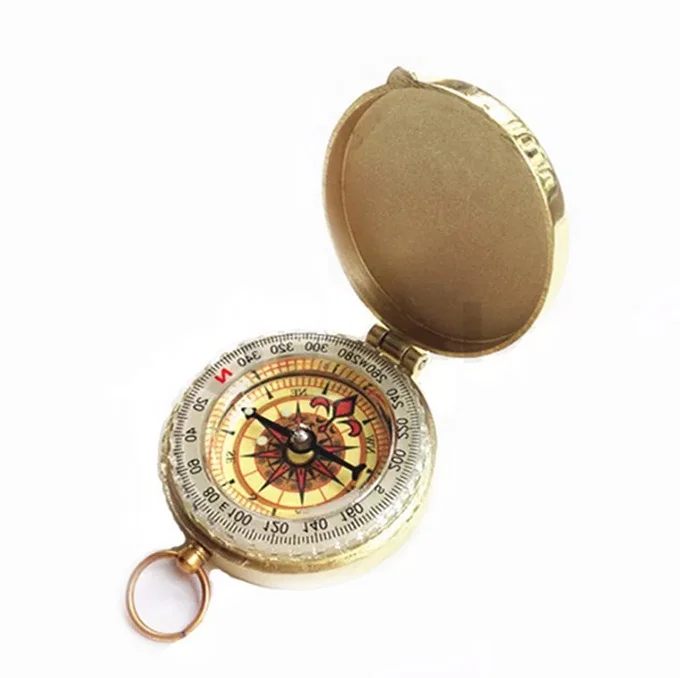 Outdoor Camping Hiking Survival Directional Professional Waterproof Portable Pocket Brass Compass Luminous